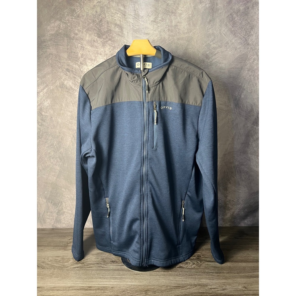 Orvis Men's Classic Collection Full Zip Performance Fleece Jacket Large Navy
